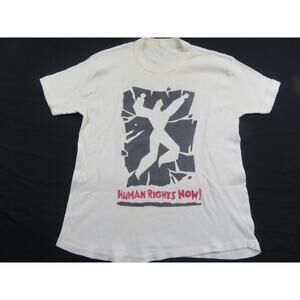 Human Rights Now Universal Declaration T-Shirt Double Sided Sz M 1980s